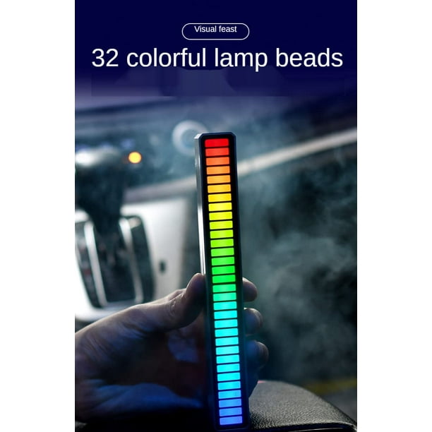 Paquete de 2 luces de ritmo de música RGB recargables, luz LED activada por  voz, luz de reconocimien Sincero Hogar