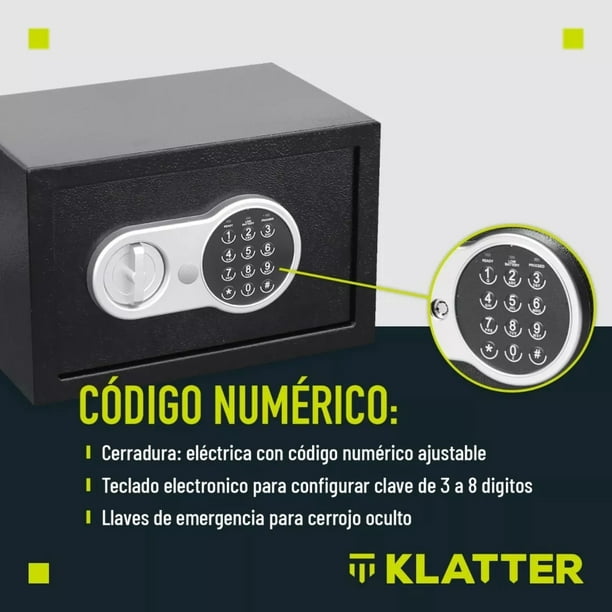 Caja Fuerte de Seguridad Cofre Electrónico con Llaves 31x20x20 — Clemur