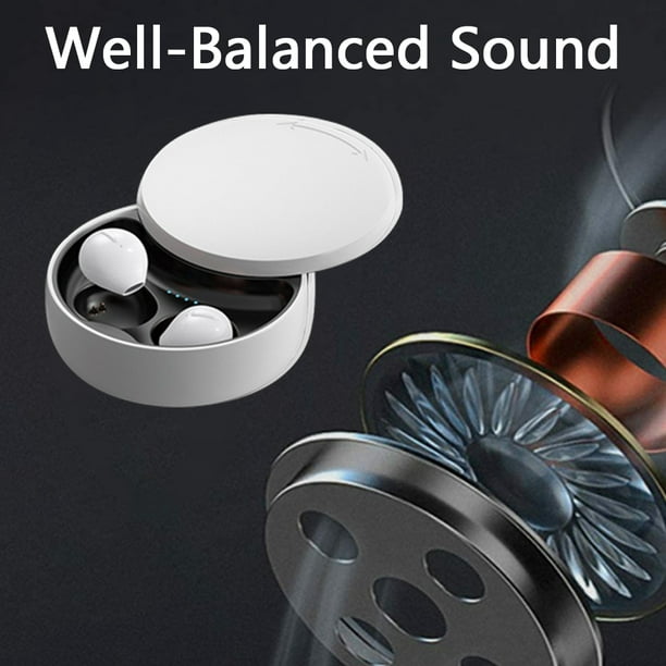 Auriculares inalámbricos verdaderos más pequeños, mini auriculares Bluetooth  5.0, pequeño estuche de carga USB-c, Ipx7 a prueba de agua, auriculares  estéreo para entrenamiento deportivo