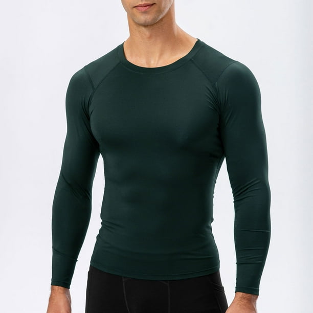 Camiseta deportiva para hombre Camisa deportiva para hombre Camisetas de  fitness delgadas elásticas Genérico Largo