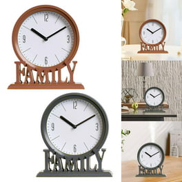 Relojes de mesa Fácil de leer Relojes de repisa decorativos familiares Sin  tictac Reloj de escritorio de estilo vintage para dormitorio Oficina Loft 