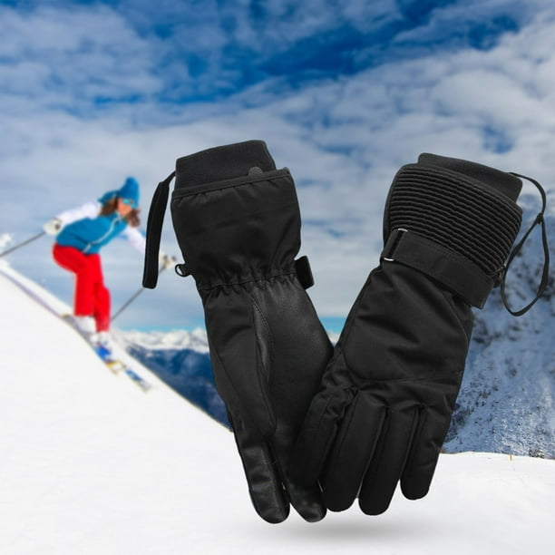 Guantes de esquí para mujer, impermeables, con pantalla táctil, guantes de  snowboard, nieve, clima frío Negro L 3 kusrkot Guantes de ciclismo cálidos