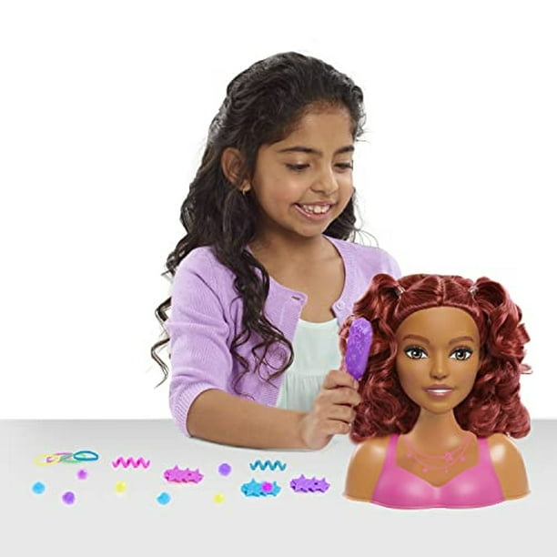  Barbie Small Styling Head, cabello castaño,   piezas, juego de simulación, juguetes para niños para Just Play Just Play