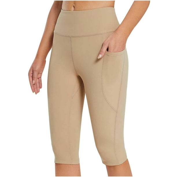 Leggings Hasta La Rodilla Para Mujer Capris de Ejercicio de Yoga