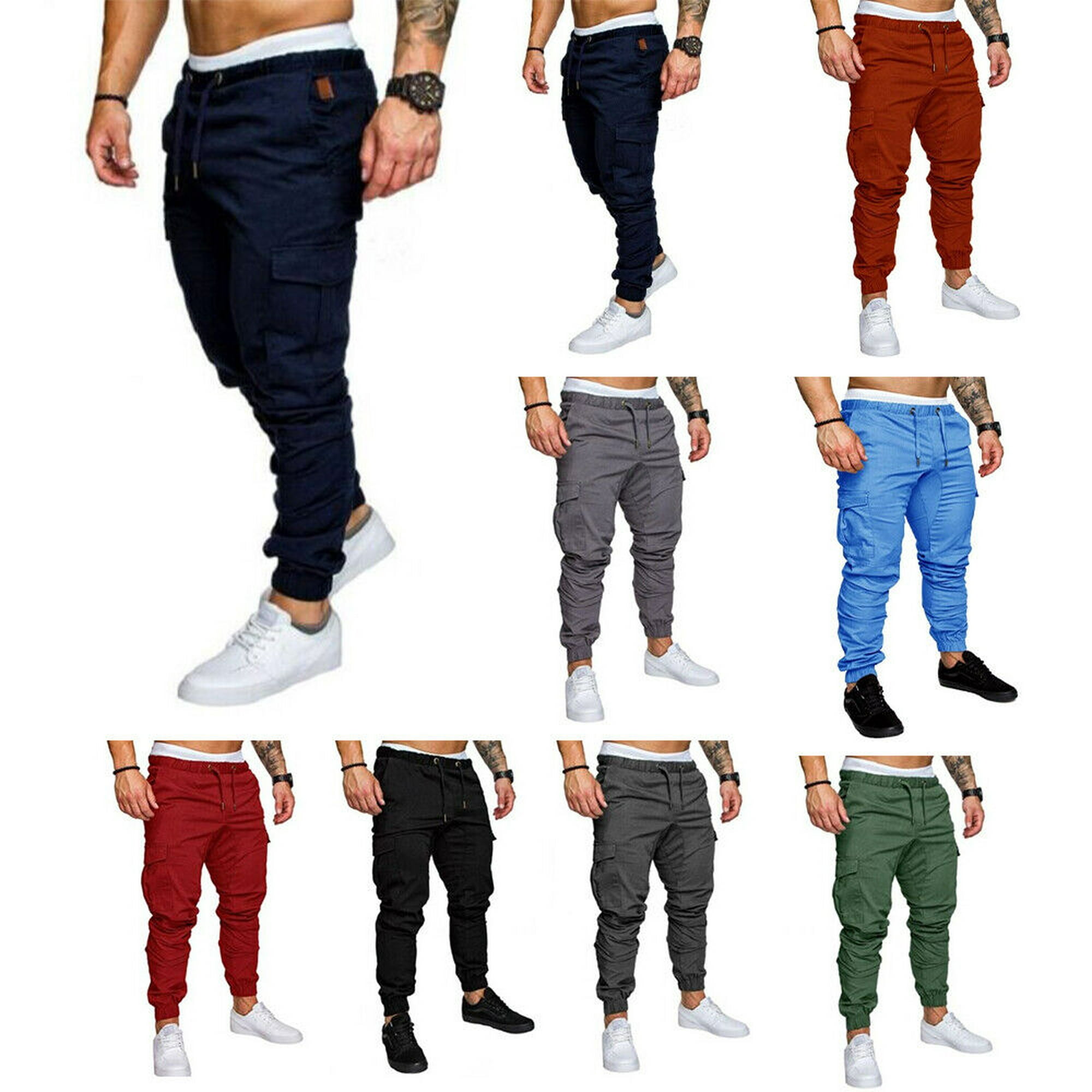 Pantalones deportivos de moda para hombre pantalones cargo de algodón  pantalones largos para hombre – Yaxa Store