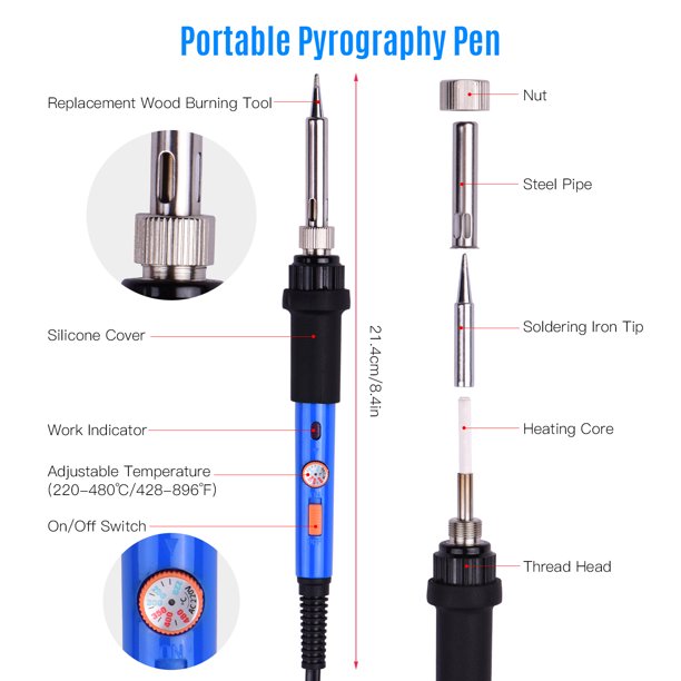  WANDART - Kit para quemar madera, 60 W, kit de pirografía con  doble quemador de madera y 26 puntas de alambre para quemar madera para  principiantes y profesionales : Arte y Manualidades