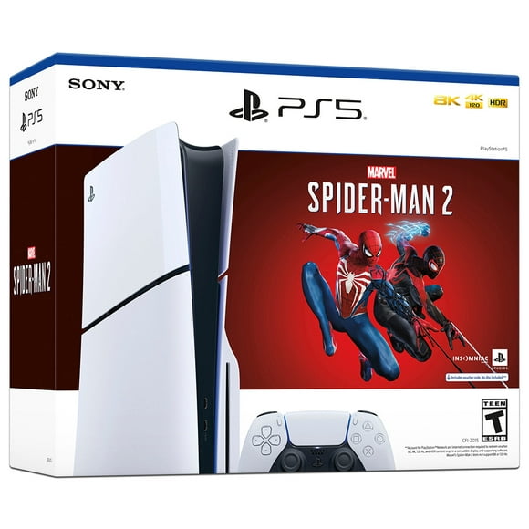 consola playstation 5 slim con videojuego spiderman 2