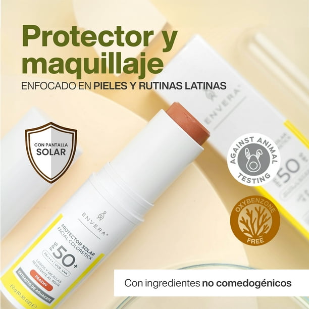 Protector Solar Facial En Barra Con Color Fps 50+ Envera 10 G