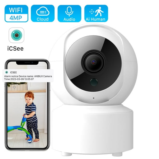Cámara de seguridad WiFi para el hogar, monitor de bebé, cámara IP  inalámbrica con visión nocturna, almacenamiento en la nube de audio  bidireccional