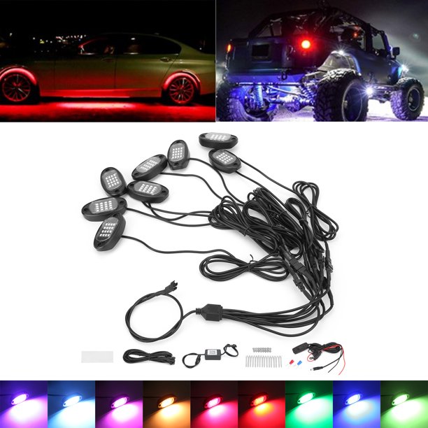 Juego De 4 Tira Led Rgb Para Tubo De Auto Coche Chasis