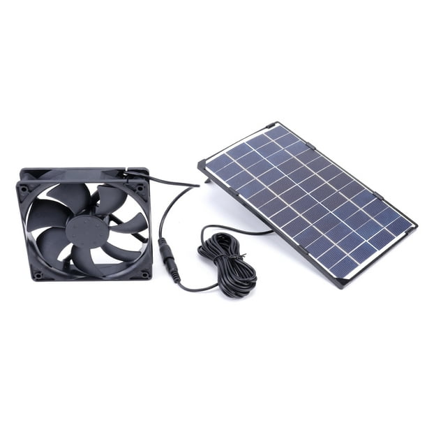 Ventiladores solares para exterior de 12 W y 12 V con 2 cables de 13  pies/13.1 ft, ventilador solar para pollo, invernadero de mascotas,  cobertizo