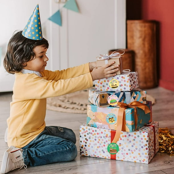 Pegatinas de feliz cumpleaños para niños, decoración de sellado