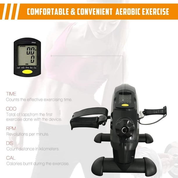 Mini bicicleta de ejercicio, ejercitador de Pedal portátil para debajo del  escritorio, máquina para pedalear brazos y piernas, con pantallas LCD -  AliExpress
