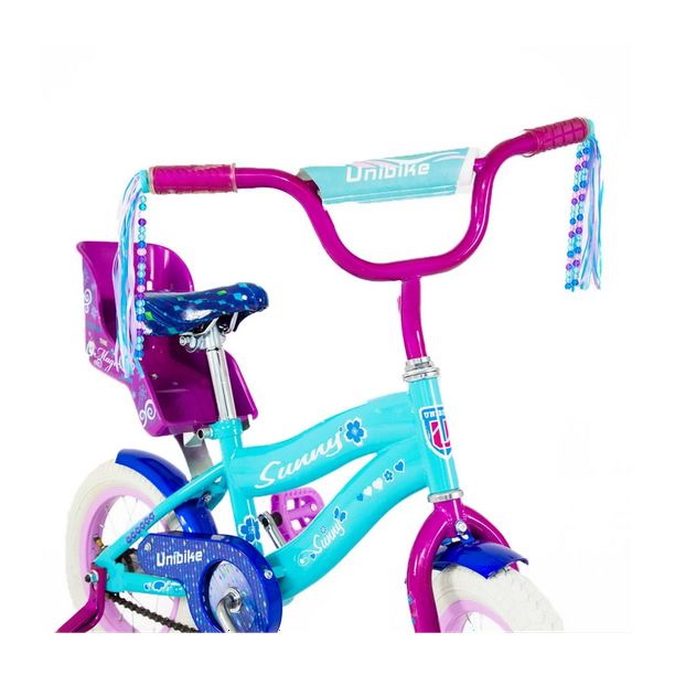 Bicicleta Infantil The Baby Shop R12A con llanta aire y portamuñeca Azul