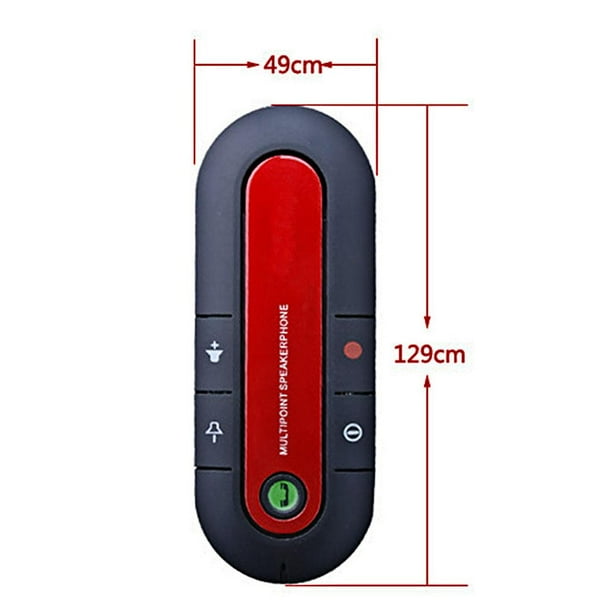 Teléfono con altavoz inalámbrico compatible con Bluetooth Kit de manos  libres magnético delgado para automóvil (rojo)