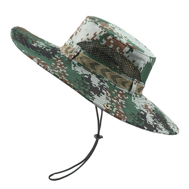 Sombrero de sol para hombre, sombrero de cubo de camuflaje con protección  de , pesca al aire libre plegable Camuflaje verde 2 Yuyangstore Sombrero de  sol para hombre