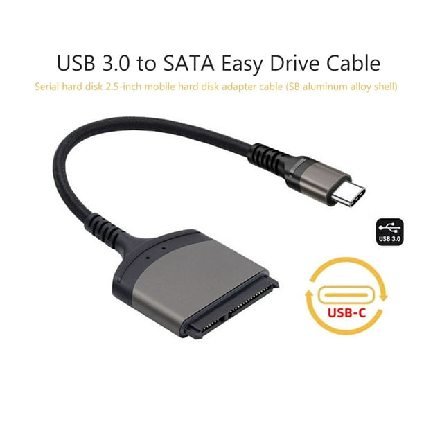 USB 3.0/Tipo C a cable SATA Conector de computadora de 7 + 15/22 pines para  disco duro SSD de 2,5 pulgadas FLhrweasw Nuevo