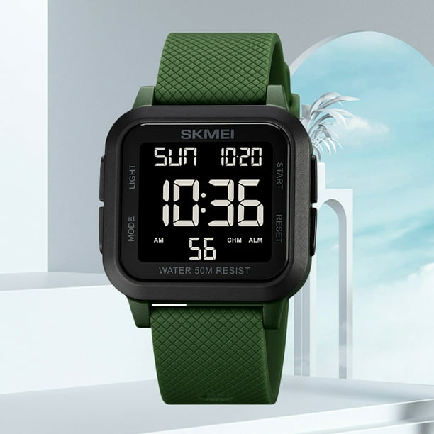  Reloj deportivo digital para hombre, impermeable, uso