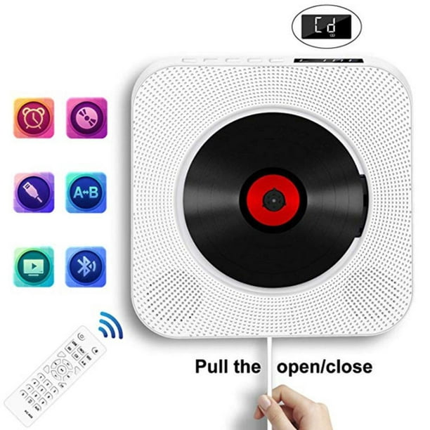 Reproductor de CD con Bluetooth, reproductor de música cd montable en la  pared Home Audio