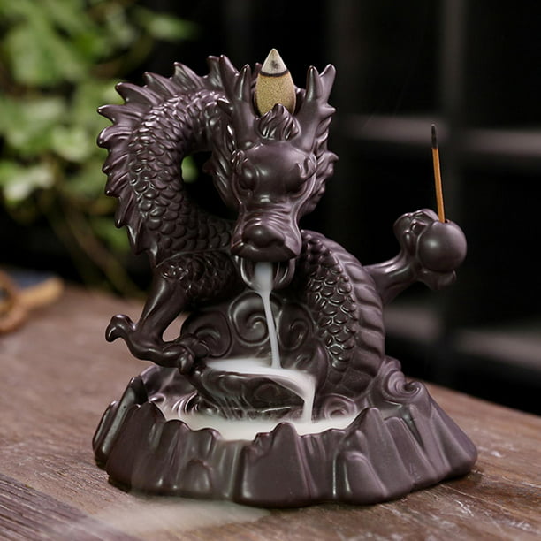 Comprar Quemador de incienso tradicional con forma de dragón oriental,  soporte de cono de incienso de cerámica, práctico y atractivo