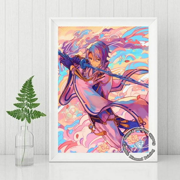 Genshin impacto sangonomiya kokomi azul anime menina ab diamante pintura da  arte do jogo de vídeo chinês mosaico ponto cruz decoração casa - AliExpress