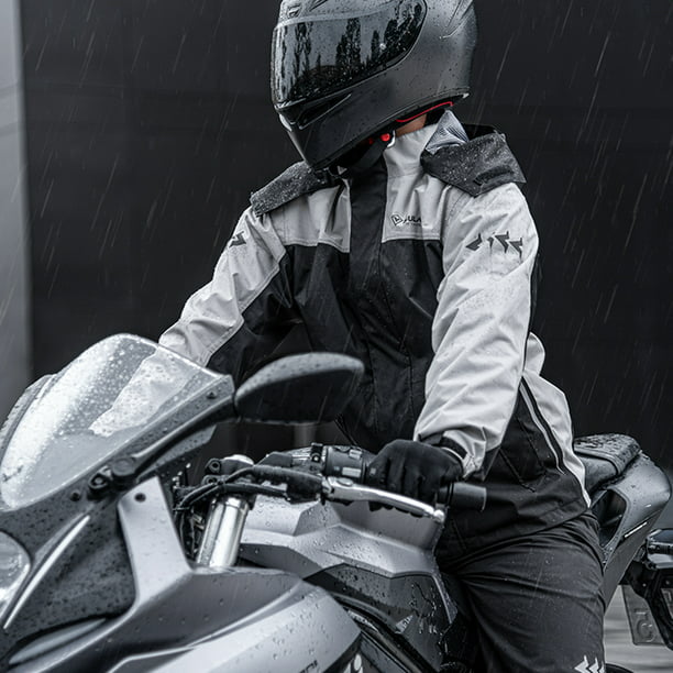 Chaquetón Traje de lluvia impermeable para motocicleta Hombres Mujeres  Ciclismo Chaqueta y pantalone SULAITE Chaquetón