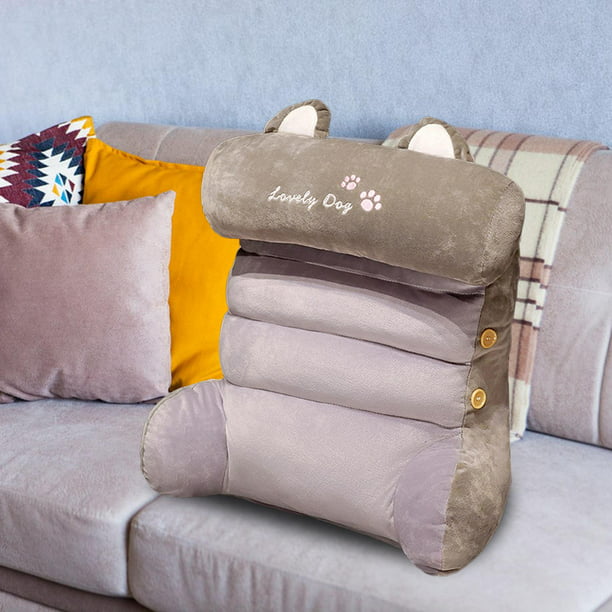 Almohada de lectura con reposabrazos, almohada de lectura con soporte de  espalda y cojín cómodo, almohada de soporte de cintura para cama, sofá,  sofá
