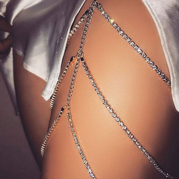 Sexy Crystal Body Chain Silver Sparkly Rhinestones Bikini Bra