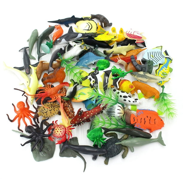 Juguetes de animales marinos para niños, 12 piezas de figuras de animales  del océano, mini figuras de juguetes de animales bajo el mar, recuerdo de