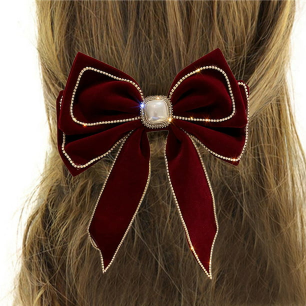 Pinzas de pelo de lazo grande para mujer, chicas, grandes, clips de lazos  para rojo jinwen Arcos clip de pelo