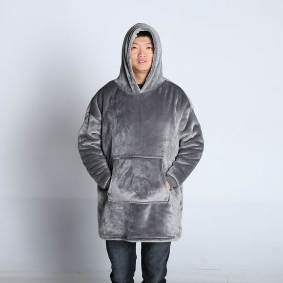 sudadera con capucha de gran tamaño de lana unisex manta con capucha ultra suave y cálida súper suave para mujeres y hombres 80  120 cm gris jm