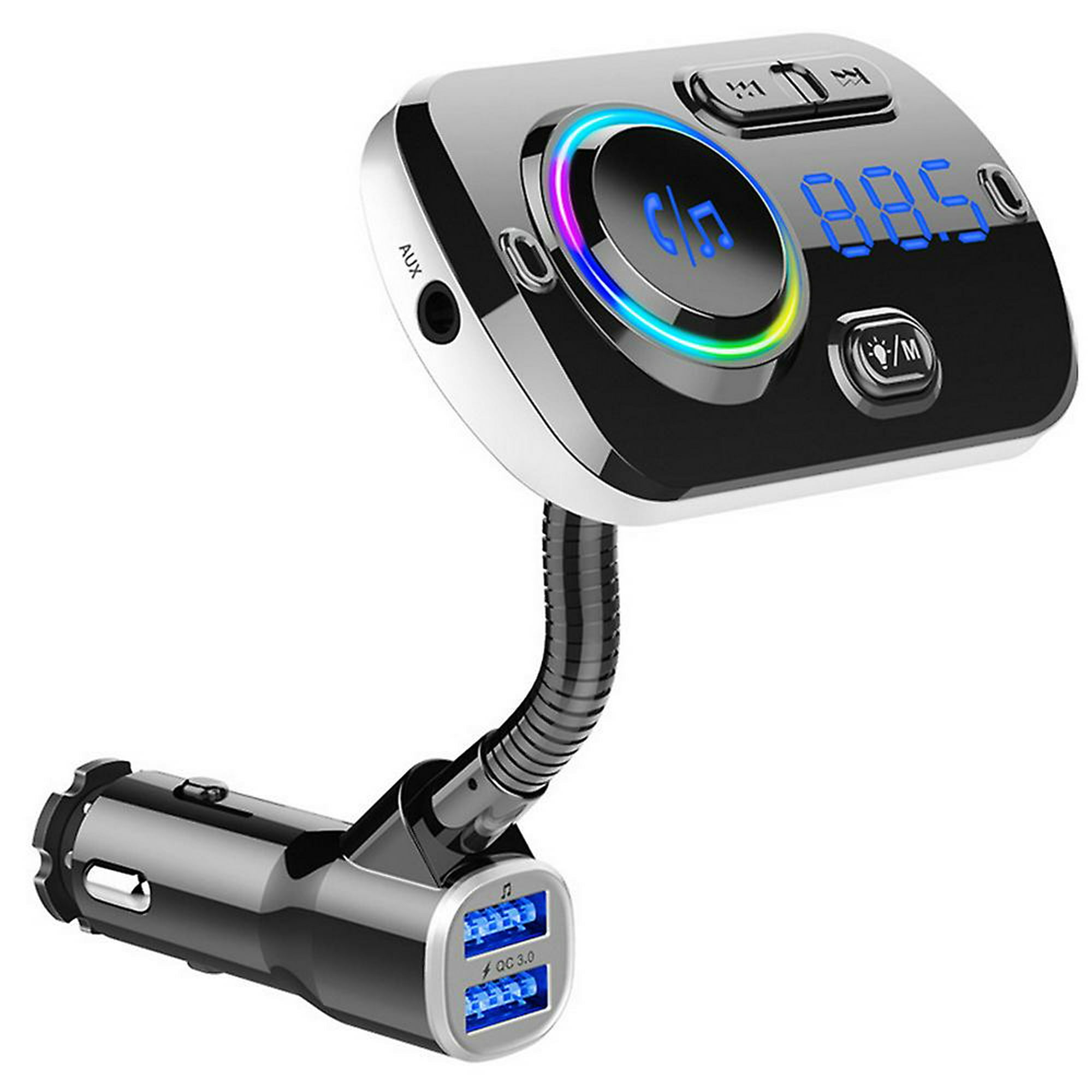 Coche Bluetooth, Transmisor FM Adaptador de Radio Bluetooth 5.0 Reproductor  de Música MP3 Inalámbric Sincero Electrónica