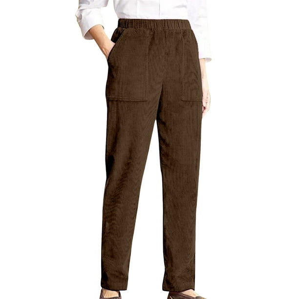 Pantalones de pana para mujer, pantalones vintage marrones