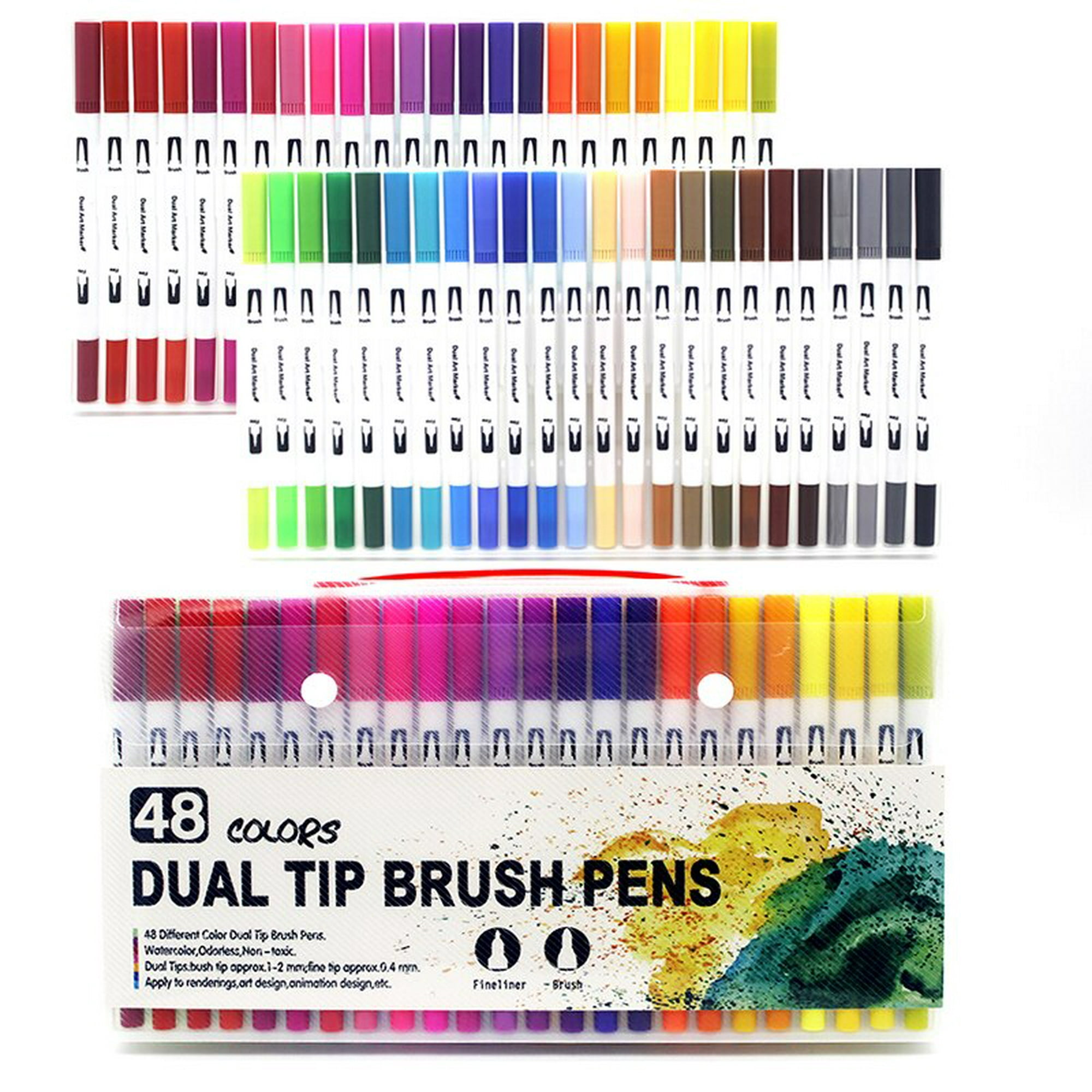 50 marcadores de pincel de colores pastel para libros de colorear para  adultos, marcadores de doble punta para arte, marcadores de punta fina y  juego