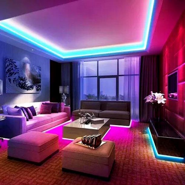 Tira De Luces Led RGB Flexible Exterior O Habitación 2 M adecuada para la  decoración de interiores, cocina, gabinete, dormitorio, fiesta, boda