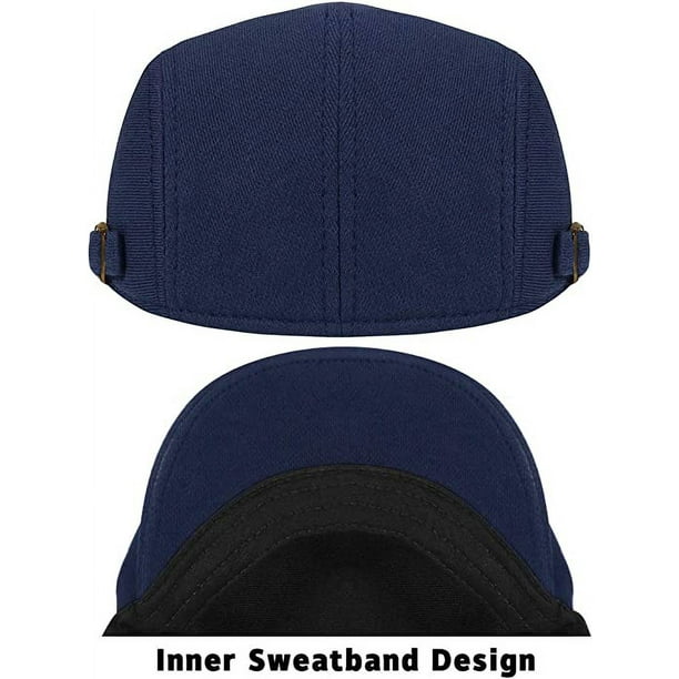 Gorra de boina azul para hombre, sombrero Lvy Vintage plano ajustable JM