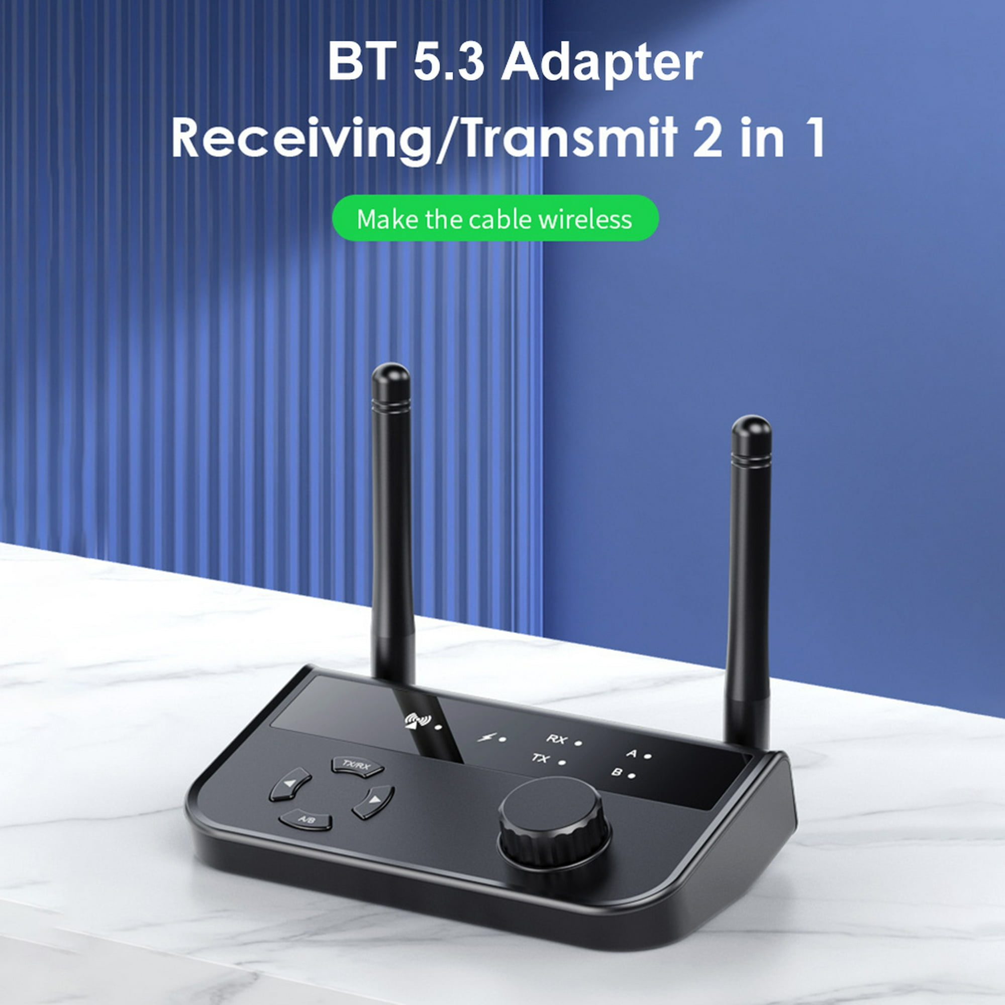 Adaptador de transmisor receptor Bluetooth 5.3 para coche 3 en 1 TX/RX Jack  de 3