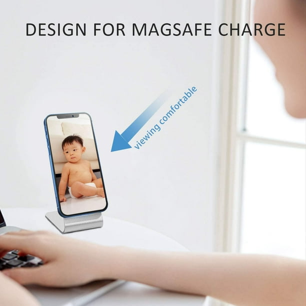 Soporte para cargador MagSafe - Soporte para teléfono compatible con el  cargador Apple MagSafe para iPhone 12 Pro Max, 12 Mini, 12 Pro, iPhone 12 ( MagSafe no incluido) Ormromra WMZL-824