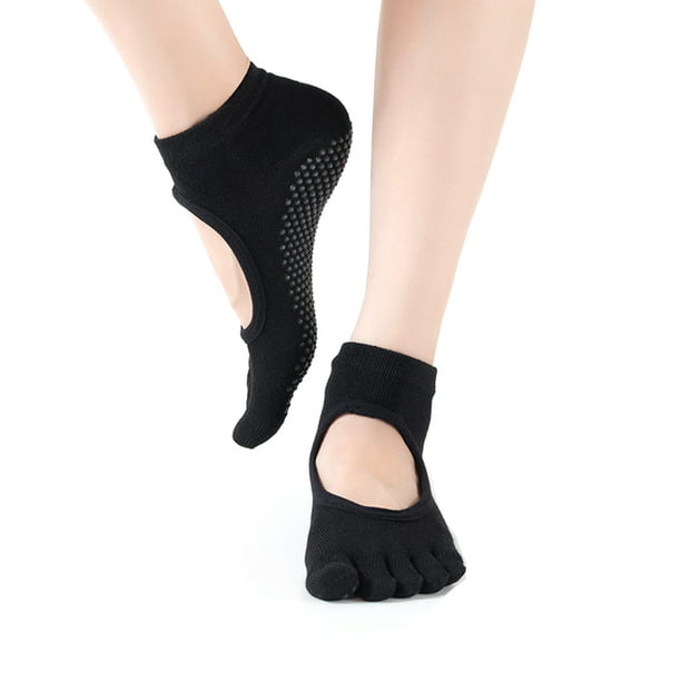 Calcetines de Yoga antideslizantes para mujer, medias con correas, Ideal  para Pilates, Ballet, baile, entrenamiento descalzo, 1 par
