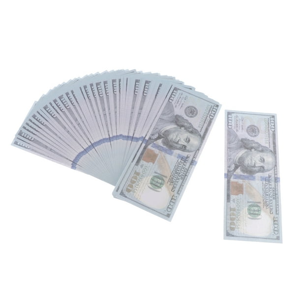 200 Piezas Dinero Falso 100 Dólares Denominación de Diversión Efectivo de  Magia Prop de Programa de Sunnimix Fake US Dollars Prop