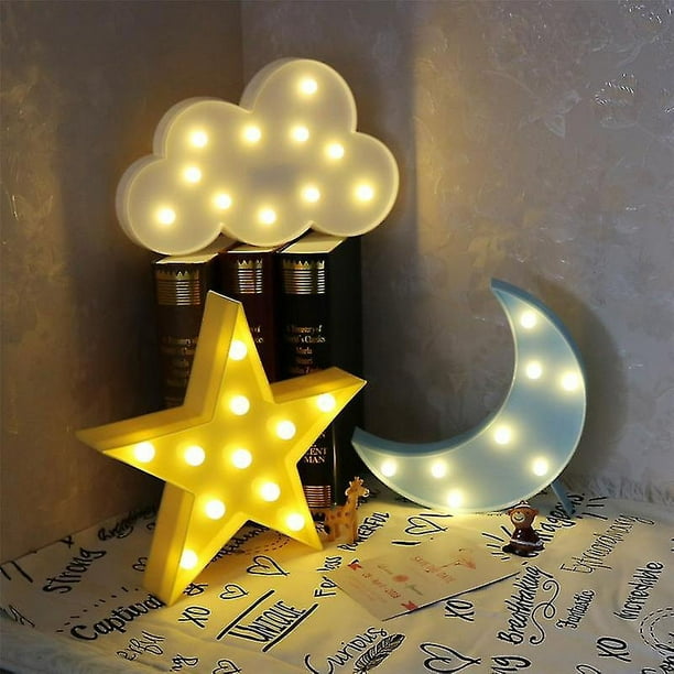 Lámpara LED dormitorio niños luna/estrellas lámpara de techo iluminación