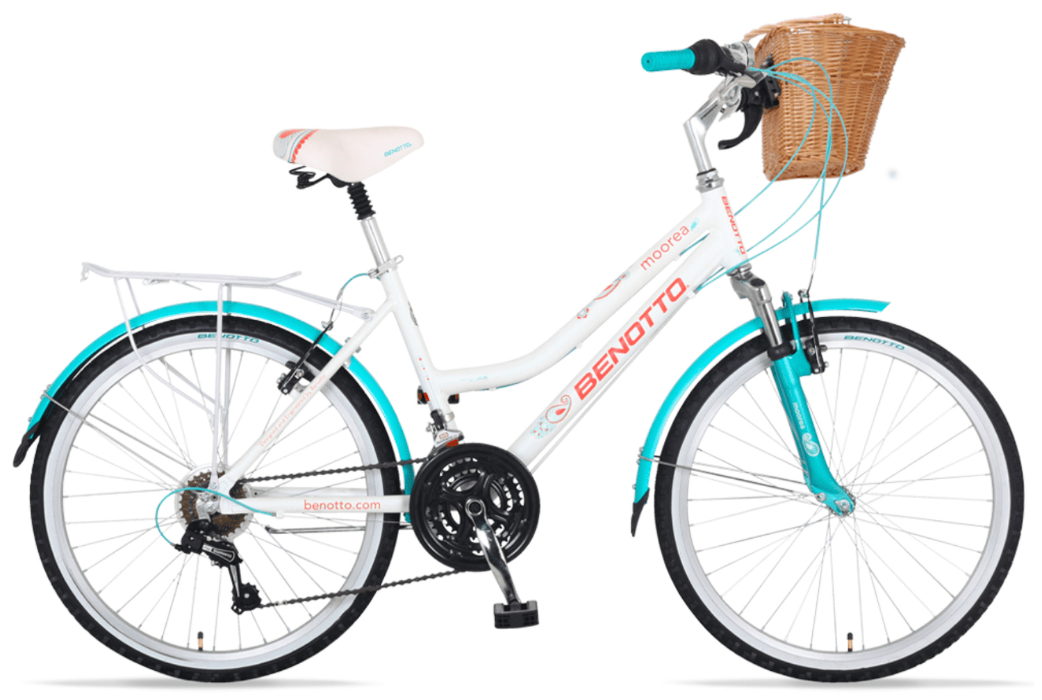 Bicicleta BENOTTO City MOOREA R26 21V Aluminio Suspensión Blanco Unico ...