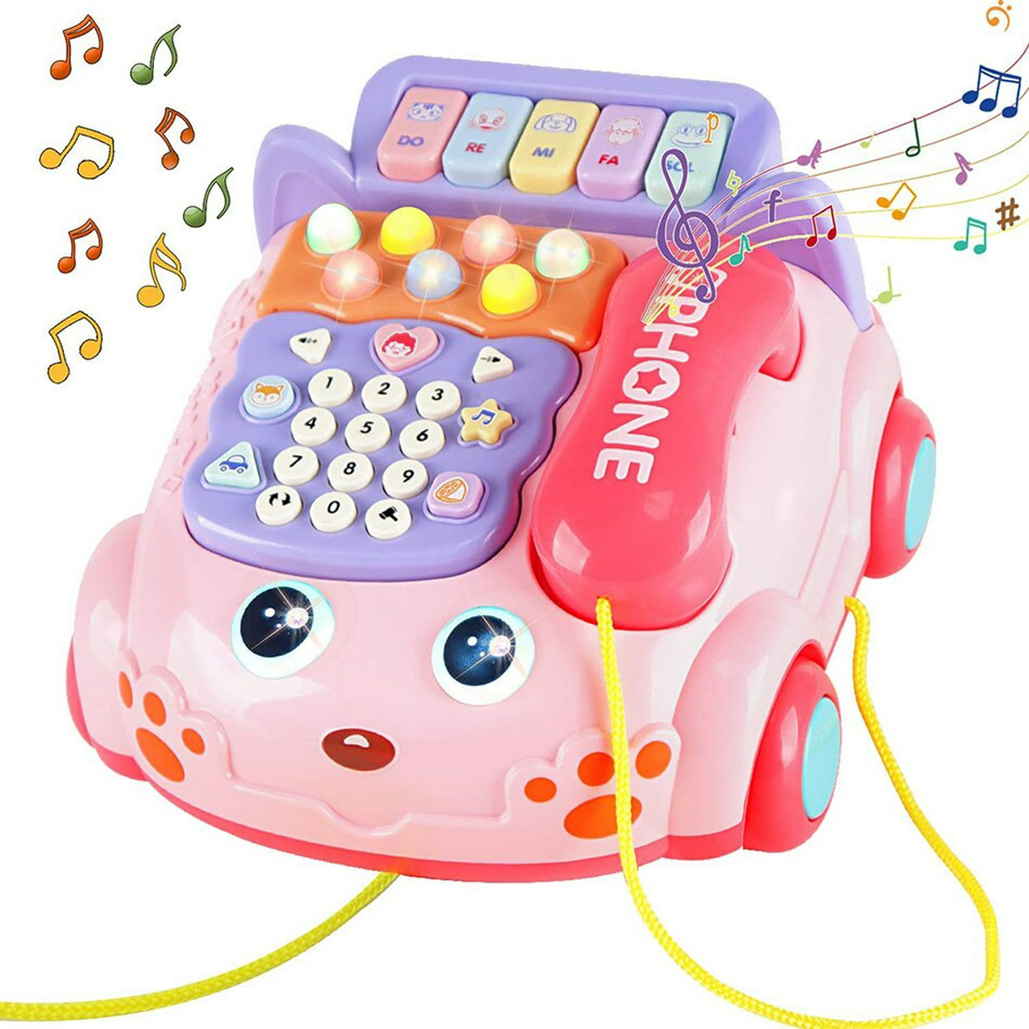 Juguetes para niñas de más de 1 año, juguetes Montessori para niños  pequeños con sonido/luces/música/reloj/teléfono/automóvil 6 en 1 casa