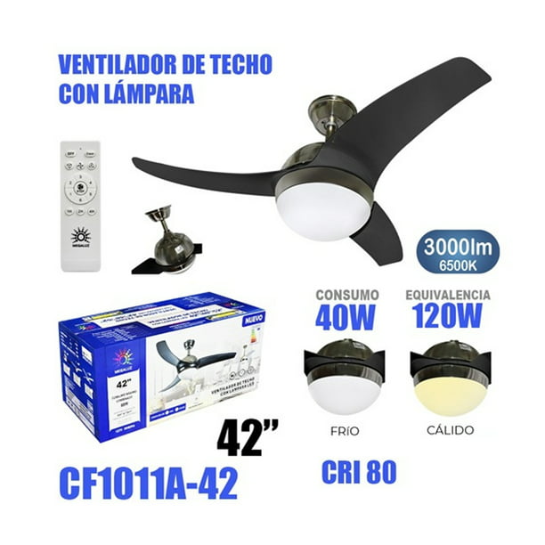 Ventilador De Techo Con Lámpara Led y Bocina Bluetooth Megaluz F8911A-42Bt  – Lumi Material Electrico