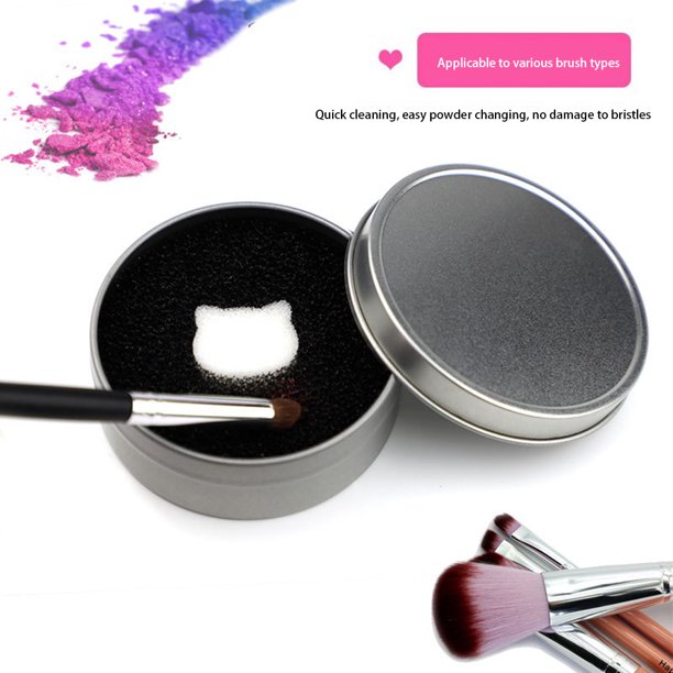 Limpiador de brochas de maquillaje, herramienta de limpieza de brochas de  maquillaje, sombra de ojos cosmética en polvo, removedor de color, caja