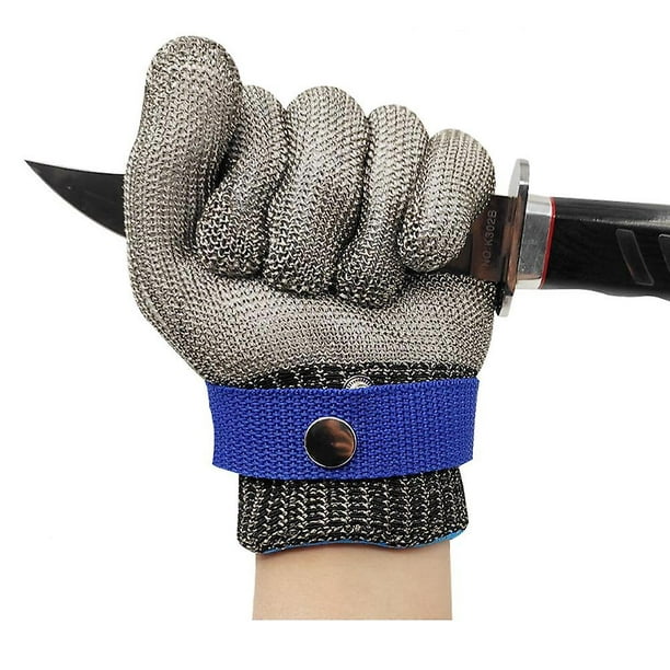 Guantes anticorte, 2 piezas, resistentes al corte, guantes de trabajo de  seguridad de acero inoxidable, guantes anticortes para trabajo de cocina al