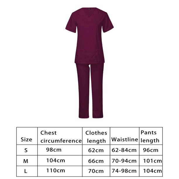 Uniforme de enfermería para mujer, conjunto de pantalones superiores  elásticos, suave para SPA de co Yuyangstore Pantalones superiores