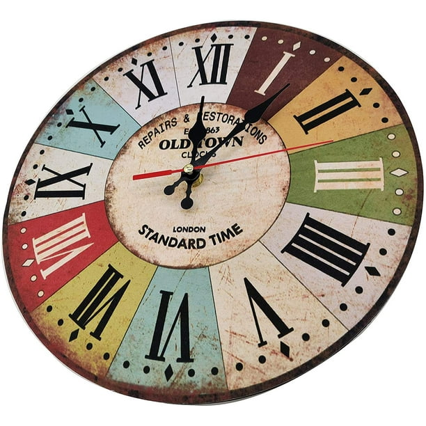 Reloj de pared de cocina, relojes de pared vintage, reloj de cocina,  temporizador de cocina, para el hogar, sala de estar, color rojo