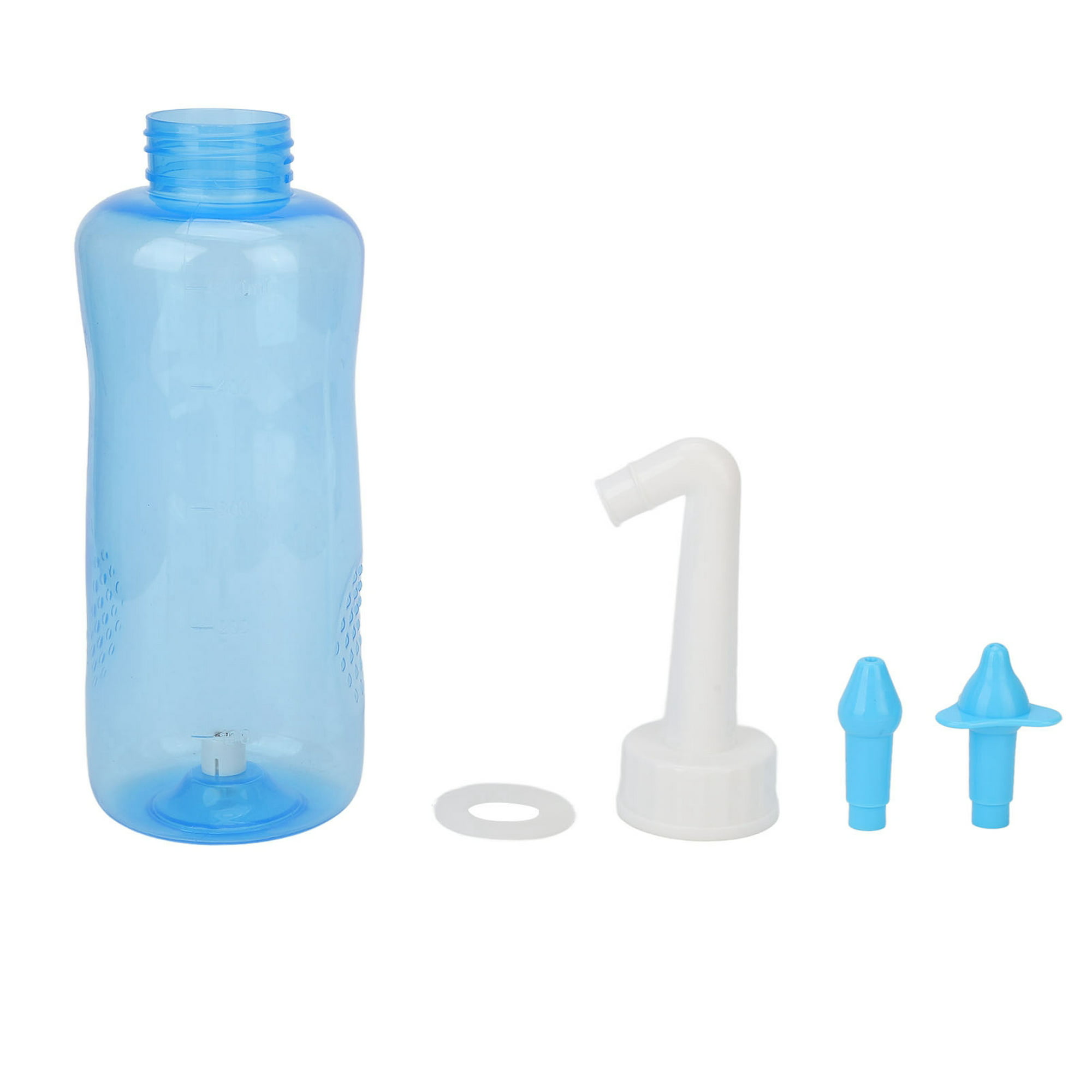 Botella de lavado de riego nasal, limpiador nasal suave con 2 boquillas de  16.9 fl oz, limpiador nasal para adultos y niños