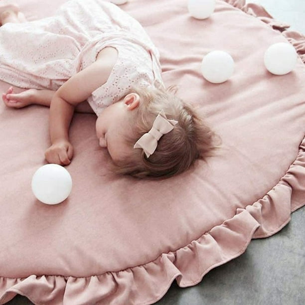 Manta de gateo de algodón para bebé, manta redonda suave acolchada para  gatear, alfombra acolchada para niños, alfombra de juegos para bebés